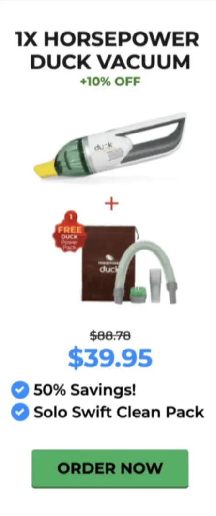  discounted horsepower duck vacuum